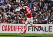 12 April 2025; Tom Ahern of Munster leaves the pitch after being shown a yellow card during the Investec Champions Cup quarter-final match between Bordeaux Begles and Munster at Stade Chaban-Delmas in Bordeaux, France. Photo by Brendan Moran/Sportsfile