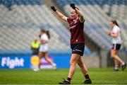12 April 2025; Nicola Ward of Galway celebrates at the final whistle of the Lidl Ladies National Football League Division 2 final match between Cork and Galway at Croke Park in Dublin. Photo by Shauna Clinton/Sportsfile