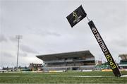 12 April 2025; A general view of a pitchside flag before the EPCR Challenge Cup quarter-final match between Connacht and Racing 92 at Dexcom Stadium in Galway. Photo by Thomas Flinkow/Sportsfile