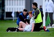 12 April 2025; Harry O'Neill of Kildare receives medical attention for an injury during the Leinster GAA Football Senior Championship quarter-final match between Kildare and Westmeath at Cedral St Conleth's Park in Newbridge, KiIdare. Photo by Piaras Ó Mídheach/Sportsfile