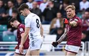 12 April 2025; Luke Loughlin of Westmeath celebrates scoring a point during the Leinster GAA Football Senior Championship quarter-final match between Kildare and Westmeath at Cedral St Conleth's Park in Newbridge, KiIdare. Photo by Piaras Ó Mídheach/Sportsfile