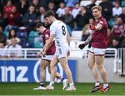 12 April 2025; Luke Loughlin of Westmeath celebrates scoring a point during the Leinster GAA Football Senior Championship quarter-final match between Kildare and Westmeath at Cedral St Conleth's Park in Newbridge, KiIdare. Photo by Piaras Ó Mídheach/Sportsfile