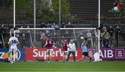 12 April 2025; Westmeath goalkeeper Conor McCormack is beaten for Kildare's first goal, scored by Alex Beirne, not pictured, during the Leinster GAA Football Senior Championship quarter-final match between Kildare and Westmeath at Cedral St Conleth's Park in Newbridge, KiIdare. Photo by Piaras Ó Mídheach/Sportsfile