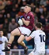 12 April 2025; David Giles of Westmeath in action against Colm Dalton of Kildare during the Leinster GAA Football Senior Championship quarter-final match between Kildare and Westmeath at Cedral St Conleth's Park in Newbridge, KiIdare. Photo by Piaras Ó Mídheach/Sportsfile
