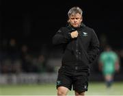 12 April 2025; Connacht scrum and contact coach Colm Tucker leaves the pitch after his side's defeat in the EPCR Challenge Cup quarter-final match between Connacht and Racing 92 at Dexcom Stadium in Galway. Photo by Thomas Flinkow/Sportsfile