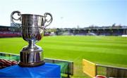 15 April 2025; The Pat O'Brien FAI Intermediate Challenge Cup during the FAI Intermediate Cup Final media day at Turners Cross Stadium in Cork ahead of the 2025 FAI Intermediate Cup final match between Ringmahon Rangers FC and College Corinthians FC. Photo by Brendan Moran/Sportsfile