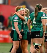 12 April 2025; Niamh O’Dowd and  Aoife Dalton of Ireland after the Women's Six Nations Rugby Championship match between Ireland and England at Virgin Media Park in Cork. Photo by Matt Browne/Sportsfile