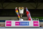 13 April 2025; A view of the cup before the Very National Camogie League Division 1A final match between between Cork and Galway at FBD Semple Stadium in Thurles, Tipperary. Photo by Tom Beary/Sportsfile