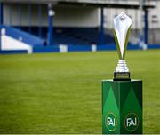 13 April 2025; A general view of the trophy before the FAI Oscar Traynor Inter-League Cup final match between Limerick District League and Wexford Football League at Jackman Park in Limerick. Photo by Michael P Ryan/Sportsfile