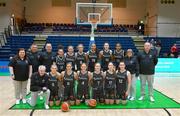 13 April 2025; The Utility Trust St. Paul's squad before the Domino's Women's Super League final match between Utility Trust St. Paul's and Killester at the National Basketball Arena in Tallaght, Dublin. Photo by Tyler Miller/Sportsfile