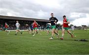 13 April 2025; Offaly players warm up before the Leinster GAA Football Senior Championship quarter-final match between Meath and Offaly at Pairc Tailteann in Navan, Meath. Photo by Thomas Flinkow/Sportsfile