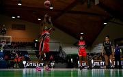 13 April 2025; Sam Haiby of Killester during the Domino's Women's Super League final match between Utility Trust St. Paul's and Killester at the National Basketball Arena in Tallaght, Dublin. Photo by Tyler Miller/Sportsfile
