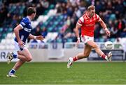 13 April 2025; Conor Grimes of Louth in action against Conor Heffernan of Laois during the Leinster GAA Football Senior Championship quarter-final match between Louth and Laois at Cedral St Conleth's Park in Newbridge, KiIdare. Photo by Piaras Ó Mídheach/Sportsfile