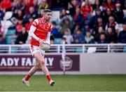 13 April 2025; Ciarán Downey of Louth during the Leinster GAA Football Senior Championship quarter-final match between Louth and Laois at Cedral St Conleth's Park in Newbridge, KiIdare. Photo by Piaras Ó Mídheach/Sportsfile