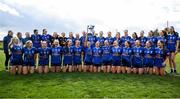 13 April 2025; The Cavan team, including captain Shauna Lynch, centre, lift the cup after their side's victory in the Lidl Ladies National Football League Division 3 final match between Cavan and Wexford at Integral GAA Grounds in Drogheda, Louth. Photo by Shauna Clinton/Sportsfile