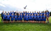 13 April 2025; The Cavan team, including captain Shauna Lynch, centre, lift the cup after their side's victory in the Lidl Ladies National Football League Division 3 final match between Cavan and Wexford at Integral GAA Grounds in Drogheda, Louth. Photo by Shauna Clinton/Sportsfile