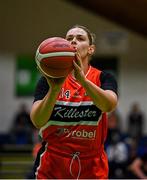 13 April 2025; Hannah Thornton of Killester during the Domino's Women's Super League final match between Utility Trust St. Paul's and Killester at the National Basketball Arena in Tallaght, Dublin. Photo by Tyler Miller/Sportsfile