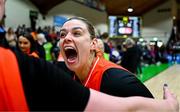 13 April 2025; Hannah Thornton of Killester after the Domino's Women's Super League final match between Utility Trust St. Paul's and Killester at the National Basketball Arena in Tallaght, Dublin. Photo by Tyler Miller/Sportsfile
