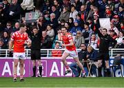 13 April 2025; Tommy Durnin of Louth comes on as a substitute during the Leinster GAA Football Senior Championship quarter-final match between Louth and Laois at Cedral St Conleth's Park in Newbridge, KiIdare. Photo by Piaras Ó Mídheach/Sportsfile