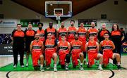 13 April 2025; The Killester team before the Domino's Men's Super League final match between UCC Demons and Killester at the National Basketball Arena in Tallaght, Dublin. Photo by Tyler Miller/Sportsfile