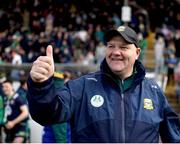 13 April 2025; Meath manager Robbie Brennan celebrates after his side's victory in the Leinster GAA Football Senior Championship quarter-final match between Meath and Offaly at Pairc Tailteann in Navan, Meath. Photo by Thomas Flinkow/Sportsfile