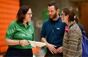 13 April 2025; Paralympics Ireland hosted their first Allianz NextGen event of 2025 at the University of Limerick Sport Arena. The event was open to young athletes over the age of 14 to try out Para sports such as triathlon, cycling, canoeing, archery and mountain climbing. Pictured is Paralympics Ireland chief operations officer Neasa Russell, left, with attendees. Photo by Seb Daly/Sportsfile