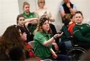 13 April 2025; Paralympics Ireland hosted their first Allianz NextGen event of 2025 at the University of Limerick Sport Arena. The event was open to young athletes over the age of 14 to try out Para sports such as triathlon, cycling, canoeing, archery and mountain climbing. Pictured is Paralympics Ireland Para Network Manager Cliona Horan. Photo by Seb Daly/Sportsfile