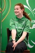 13 April 2025; Paralympics Ireland hosted their first Allianz NextGen event of 2025 at the University of Limerick Sport Arena. The event was open to young athletes over the age of 14 to try out Para sports such as triathlon, cycling, canoeing, archery and mountain climbing. Pictured is aspiring Paralympian Elsie Friel. Photo by Seb Daly/Sportsfile