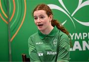 13 April 2025; Paralympics Ireland hosted their first Allianz NextGen event of 2025 at the University of Limerick Sport Arena. The event was open to young athletes over the age of 14 to try out Para sports such as triathlon, cycling, canoeing, archery and mountain climbing. Pictured is aspiring Paralympian Elsie Friel. Photo by Seb Daly/Sportsfile