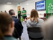 13 April 2025; Paralympics Ireland hosted their first Allianz NextGen event of 2025 at the University of Limerick Sport Arena. The event was open to young athletes over the age of 14 to try out Para sports such as triathlon, cycling, canoeing, archery and mountain climbing. Pictured is High-Performance Para-cycling Development coach Marcin Mizgajski. Photo by Seb Daly/Sportsfile