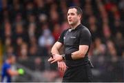13 April 2025; Referee Martin McNally during the Ulster GAA Football Senior Championship quarter-final match between Tyrone and Cavan at O'Neills Healy Park in Omagh, Tyrone. Photo by Ramsey Cardy/Sportsfile