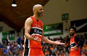 13 April 2025; Isaac Westbrooks of Killester reacts during the Domino's Men's Super League final match between UCC Demons and Killester at the National Basketball Arena in Tallaght, Dublin. Photo by Tyler Miller/Sportsfile
