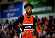 13 April 2025; Isiah Dasher of Killester during the Domino's Men's Super League final match between UCC Demons and Killester at the National Basketball Arena in Tallaght, Dublin. Photo by Tyler Miller/Sportsfile