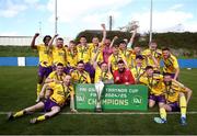 13 April 2025; Wexford Football League players celebrate with the cup after the FAI Oscar Traynor Inter-League Cup final match between Limerick District League and Wexford Football League at Jackman Park in Limerick. Photo by Michael P Ryan/Sportsfile