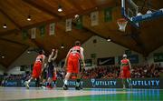 13 April 2025; David Lehane of UCC Demons shoots a free-throw during the Domino's Men's Super League final match between UCC Demons and Killester at the National Basketball Arena in Tallaght, Dublin. Photo by Tyler Miller/Sportsfile