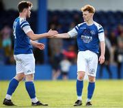 13 April 2025; Limerick District League players Conor Carew, left, and Joey Rushe after their side's defeat in the FAI Oscar Traynor Inter-League Cup final match between Limerick District League and Wexford Football League at Jackman Park in Limerick. Photo by Michael P Ryan/Sportsfile