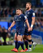 11 April 2025; Cian Healy, left, and RG Snyman of Leinster during the Investec Champions Cup quarter-final match between Leinster and Glasgow Warriors at the Aviva Stadium in Dublin. Photo by Ramsey Cardy/Sportsfile