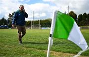 13 April 2025; O'Raghallaighs club secretary Danny O'Brien takes a phone call before the Lidl Ladies National Football League Division 3 final match between Cavan and Wexford at Integral GAA Grounds in Drogheda, Louth. Photo by Shauna Clinton/Sportsfile