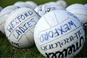 13 April 2025; A general view of footballs before the Lidl Ladies National Football League Division 3 final match between Cavan and Wexford at Integral GAA Grounds in Drogheda, Louth. Photo by Shauna Clinton/Sportsfile