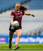 12 April 2025; Olivia Divilly of Galway kicks a point during the Lidl Ladies National Football League Division 2 final match between Cork and Galway at Croke Park in Dublin. Photo by Shauna Clinton/Sportsfile