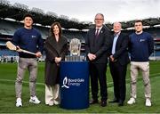 14 April 2025; In attendance at the launch of Bord Gáis Energy’s continued sponsorship of the GAA All-Ireland Senior Hurling Championship is Uachtarán Chumann Lúthchleas Gael Jarlath Burns with Bord Gáis Energy Managing Director Dave Kirwan, Director of Marketing at Bord Gáis Energy, Meadhbh Quinn and Bord Gáis Energy ambassadors and hurling stars Lee Chin, left, and Shane O’Donnell at Croke Park in Dublin. The announcement marks 16 years of Bord Gáis Energy’s involvement in inter-county hurling and celebrates the excitement, spirit and pride that make the championship and its fans so unique. Photo by David Fitzgerald/Sportsfile