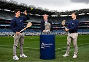 14 April 2025; In attendance at the launch of Bord Gáis Energy’s continued sponsorship of the GAA All-Ireland Senior Hurling Championship is Bord Gáis Energy Managing Director Dave Kirwan with Bord Gáis Energy ambassadors and hurling stars Lee Chin of Wexford, left, and Shane O’Donnell of Clare at Croke Park in Dublin. The announcement marks 16 years of Bord Gáis Energy’s involvement in inter-county hurling and celebrates the excitement, spirit and pride that make the championship and its fans so unique. Photo by David Fitzgerald/Sportsfile