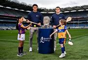 14 April 2025; In attendance at the launch of Bord Gáis Energy’s continued sponsorship of the GAA All-Ireland Senior Hurling Championship are Bord Gáis Energy ambassadors and hurling stars Lee Chin of Wexford, left, and Shane O’Donnell of Clare with Kelsi Noonan, aged 5, and Logan Clifford Hegarty, aged 6, at Croke Park in Dublin. The announcement marks 16 years of Bord Gáis Energy’s involvement in inter-county hurling and celebrates the excitement, spirit and pride that make the championship and its fans so unique. Photo by David Fitzgerald/Sportsfile