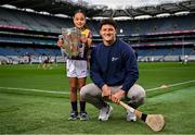 14 April 2025; In attendance at the launch of Bord Gáis Energy’s continued sponsorship of the GAA All-Ireland Senior Hurling Championship is Bord Gáis Energy ambassador and hurling star Lee Chin of Wexford, left, with Kelsi Noonan, aged 5, at Croke Park in Dublin. The announcement marks 16 years of Bord Gáis Energy’s involvement in inter-county hurling and celebrates the excitement, spirit and pride that make the championship and its fans so unique. Photo by David Fitzgerald/Sportsfile