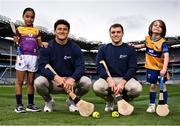 14 April 2025; In attendance at the launch of Bord Gáis Energy’s continued sponsorship of the GAA All-Ireland Senior Hurling Championship are Bord Gáis Energy ambassadors and hurling stars Lee Chin of Wexford, left, and Shane O’Donnell of Clare with Kelsi Noonan, aged 5, and Logan Clifford Hegarty, aged 6, at Croke Park in Dublin. The announcement marks 16 years of Bord Gáis Energy’s involvement in inter-county hurling and celebrates the excitement, spirit and pride that make the championship and its fans so unique. Photo by David Fitzgerald/Sportsfile