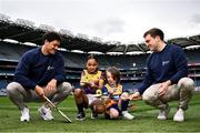 14 April 2025; In attendance at the launch of Bord Gáis Energy’s continued sponsorship of the GAA All-Ireland Senior Hurling Championship are Bord Gáis Energy ambassadors and hurling stars Lee Chin of Wexford, left, and Shane O’Donnell of Clare with Kelsi Noonan, aged 5, and Logan Clifford Hegarty, aged 6, at Croke Park in Dublin. The announcement marks 16 years of Bord Gáis Energy’s involvement in inter-county hurling and celebrates the excitement, spirit and pride that make the championship and its fans so unique. Photo by David Fitzgerald/Sportsfile
