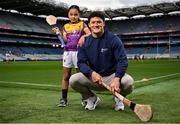 14 April 2025; In attendance at the launch of Bord Gáis Energy’s continued sponsorship of the GAA All-Ireland Senior Hurling Championship is Bord Gáis Energy ambassador and hurling star Lee Chin of Wexford, left, with Kelsi Noonan, aged 5, at Croke Park in Dublin. The announcement marks 16 years of Bord Gáis Energy’s involvement in inter-county hurling and celebrates the excitement, spirit and pride that make the championship and its fans so unique. Photo by David Fitzgerald/Sportsfile