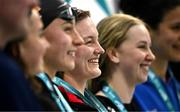 14 April 2025; Mona McSharry of Marlins after winning the 100m breaststroke final during day three of the Irish Open Swimming Championships at the National Aquatic Centre on the Sport Ireland Campus in Dublin. Photo by Ramsey Cardy/Sportsfile
