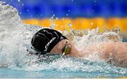 14 April 2025; Daniel Wiffen of Larne US competes in the men's 400m freestyle during day three of the Irish Open Swimming Championships at the National Aquatic Centre on the Sport Ireland Campus in Dublin. Photo by Ramsey Cardy/Sportsfile