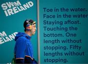 14 April 2025; Daniel Wiffen of Larne US before competing in the men's 400m freestyle during day three of the Irish Open Swimming Championships at the National Aquatic Centre on the Sport Ireland Campus in Dublin. Photo by Ramsey Cardy/Sportsfile
